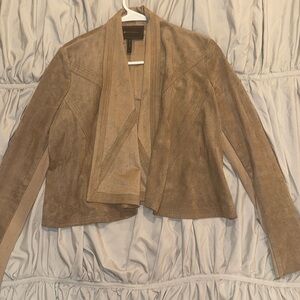 Suede cropped jacket